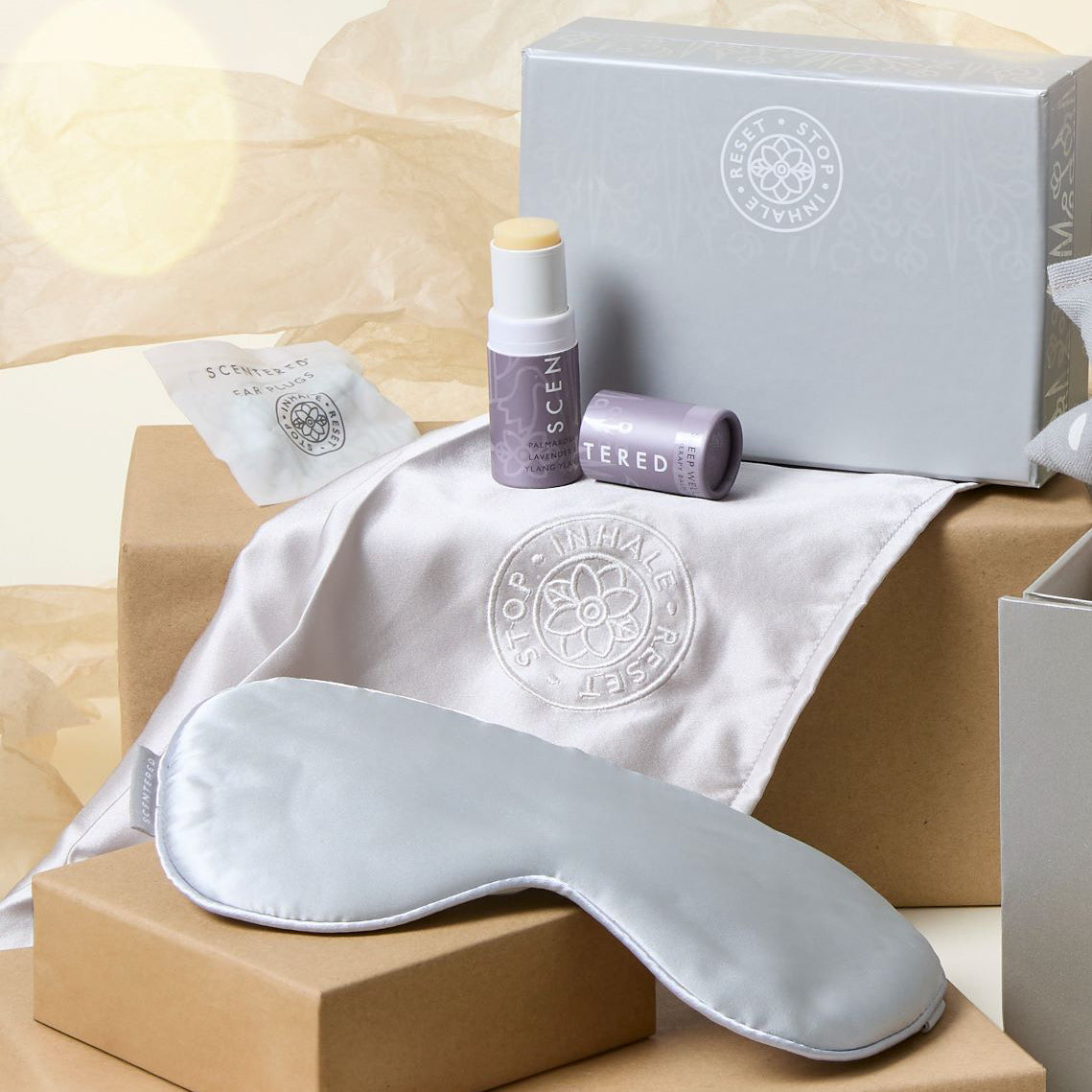 this bundles including ear plug, pillowcase, silk eye mask and sleep well balm. Essential oil sleep balm - A soothing blend of essential oils, perfect for relaxing before bedtime.