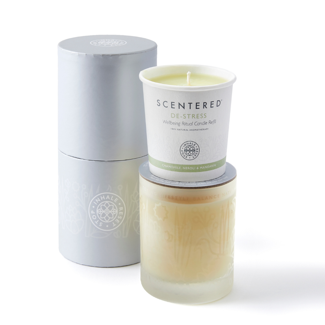De-stress Wellbeing Ritual Home Candle & Refill – Scentered